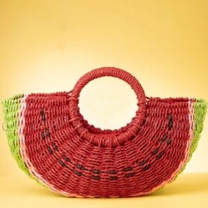 Vibrant Red and Green Watermelon 🍉 Tote with Rounded Handle